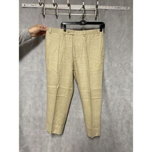 Calvin Klein Pants 36 X 25.5‎ Beige Linen Slacks Chino Casual Hybrid Golf Beach